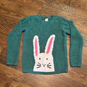 Hanna Andersson Teal Fuzzy Knit Top